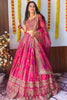 Incredible Pink Floral Printed Organza Bridesmaid Lehenga Choli
