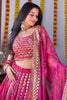 Incredible Pink Floral Printed Organza Bridesmaid Lehenga Choli