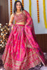 Incredible Pink Floral Printed Organza Bridesmaid Lehenga Choli