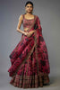 Alluring Coral Pink Floral Printed Organza Reception Lehenga Choli