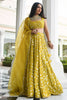 Pretty Yellow Thread Embroidered Georgette Wedding Lehenga Choli