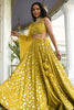 Pretty Yellow Thread Embroidered Georgette Wedding Lehenga Choli