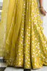 Pretty Yellow Thread Embroidered Georgette Wedding Lehenga Choli