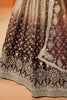 Fascinating Brown Sequins Georgette Wedding Wear Lehenga Choli 