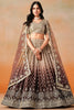 Fascinating Brown Sequins Georgette Wedding Wear Lehenga Choli 
