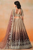 Fascinating Brown Sequins Georgette Wedding Wear Lehenga Choli 