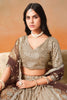 Fascinating Brown Sequins Georgette Wedding Wear Lehenga Choli 