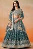 Adorable Dove Blue Zari Embroidered Georgette Lehenga Choli
