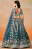 Adorable Dove Blue Zari Embroidered Georgette Lehenga Choli