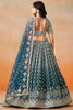 Adorable Dove Blue Zari Embroidered Georgette Lehenga Choli