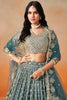 Adorable Dove Blue Zari Embroidered Georgette Lehenga Choli