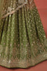 Elegant Mehendi Green Zari Embroidered Georgette Lehenga Choli