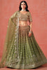 Elegant Mehendi Green Zari Embroidered  Georgette Lehenga Choli