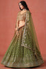 Elegant Mehendi Green Zari Embroidered  Georgette Lehenga Choli