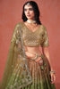 Elegant Mehendi Green Zari Embroidered  Georgette Lehenga Choli