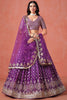 Lovely Purple Zari Embroidered Georgette Lehenga Choli With Dupatta