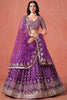 Lovely Purple Zari Embroidered Georgette Lehenga Choli With Dupatta