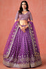 Lovely Purple Zari Embroidered Georgette Lehenga Choli With Dupatta