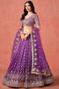 Lovely Purple Zari Embroidered Georgette Lehenga Choli With Dupatta