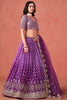 Lovely Purple Zari Embroidered Georgette Lehenga Choli With Dupatta