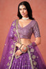 Lovely Purple Zari Embroidered Georgette Lehenga Choli With Dupatta