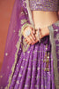 Lovely Purple Zari Embroidered Georgette Lehenga Choli With Dupatta