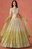 Wonderful Yellow Sequins Georgette Bridesmaid Lehenga Choli