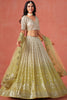 Wonderful Yellow Sequins Georgette Bridesmaid Lehenga Choli