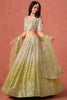 Wonderful Yellow Sequins Georgette Bridesmaid Lehenga Choli