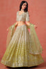 Wonderful Yellow Sequins Georgette Bridesmaid Lehenga Choli