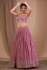 Glamorous Pink Sequins Georgette Engagement Wear Lehenga Choli