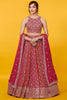 Precious Red Sequins Georgette Wedding Lehenga Choli With Dupatta