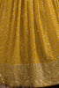 Alluring Yellow Sequins Georgette Haldi Wear Lehenga Choli