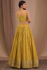 Alluring Yellow Sequins Georgette Haldi Wear Lehenga Choli