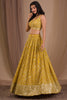 Alluring Yellow Sequins Georgette Haldi Wear Lehenga Choli