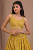 Alluring Yellow Sequins Georgette Haldi Wear Lehenga Choli