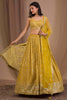 Alluring Yellow Sequins Georgette Haldi Wear Lehenga Choli