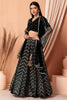 Delighting Black Zari Embroidered Georgette Reception Lehenga Choli