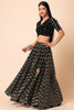 Delighting Black Zari Embroidered Georgette Reception Lehenga Choli