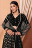 Delighting Black Zari Embroidered Georgette Reception Lehenga Choli