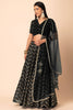 Delighting Black Zari Embroidered Georgette Reception Lehenga Choli