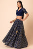 Stunning Navy Blue Embroidered Georgette Lehenga Choli With Dupatta