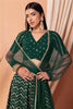 Beautiful Green Embroidered Georgette Mehendi Wear Lehenga Choli