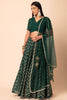 Beautiful Green Embroidered Georgette Mehendi Wear Lehenga Choli