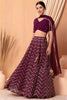 Lovely Maroon Zari Embroidered Georgette Wedding Lehenga Choli