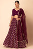 Lovely Maroon Zari Embroidered Georgette Wedding Lehenga Choli