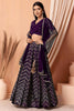 Alluring Purple Zari Embroidered Georgette Party Wear Lehenga Choli