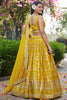 Amazing Yellow Thread Embroidery Silk Festival Wear Lehenga Choli