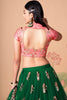 Astonishing Green Embroidered Net Wedding Lehenga Choli