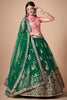 Astonishing Green Embroidered Net Wedding Lehenga Choli